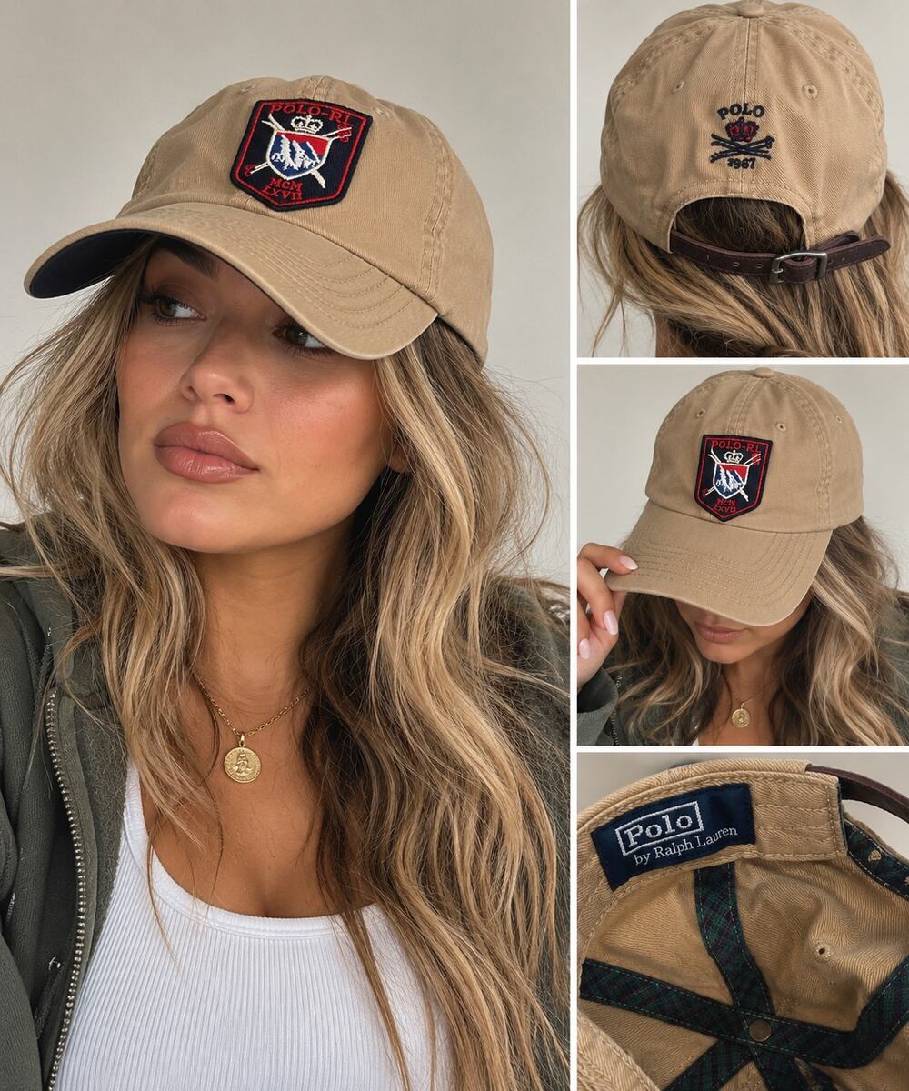 Vintage 90s Polo Ralph Lauren Mountain Rescue Ski Hat Cap Leather Strap NWT